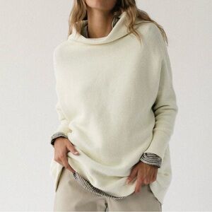Free People Ottoman Slouchy Tunic Sweater Ivory Medium